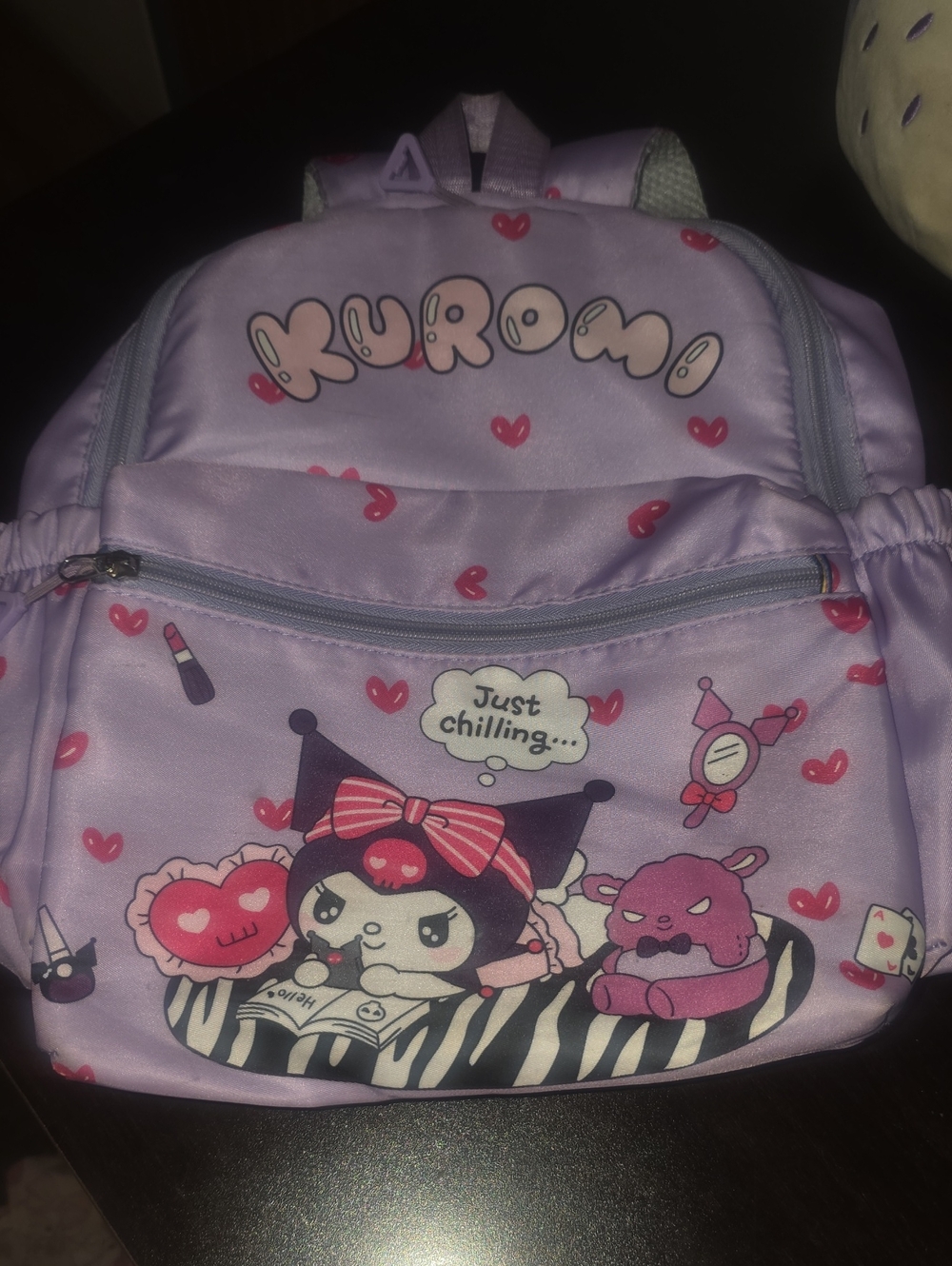 Kids Lavender Backpack with Heart Accents